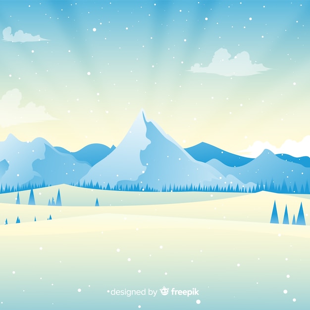 Gratis Vector winter landschap achtergrond