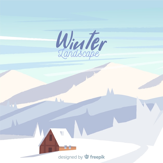 Gratis Vector winter landschap achtergrond