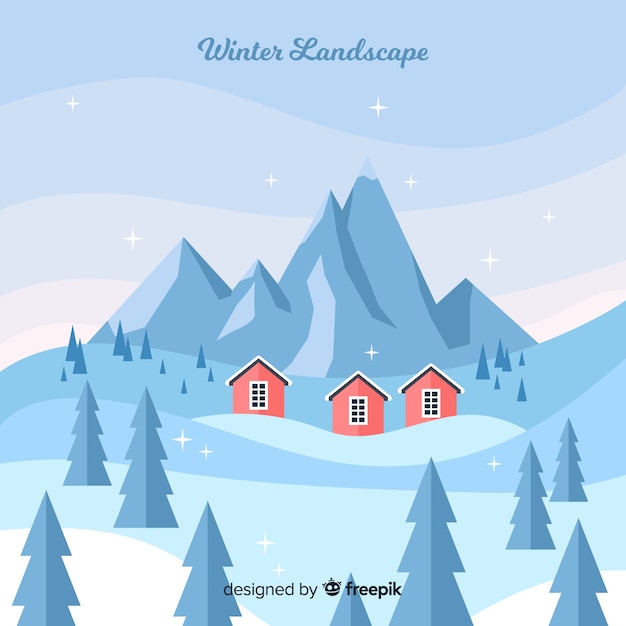 Gratis Vector winter landschap achtergrond