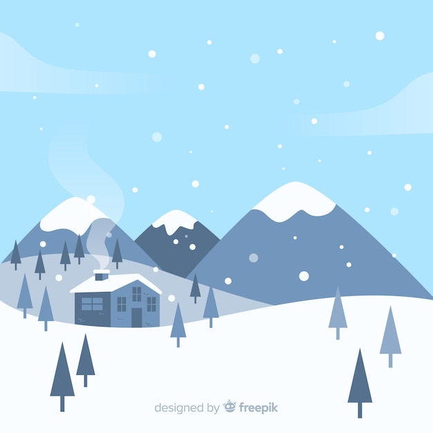 Gratis Vector winter landschap achtergrond