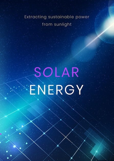 Gratis Vector zonne-energie poster sjabloon vector milieu technologie