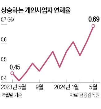 자영업자 은행 대출 연체율 10년 만에 최고