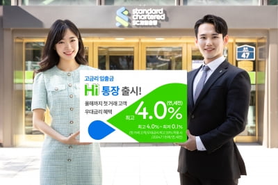 SC제일은행, '최고 연 4% 금리' 파킹통장 'Hi 통장' 선보여