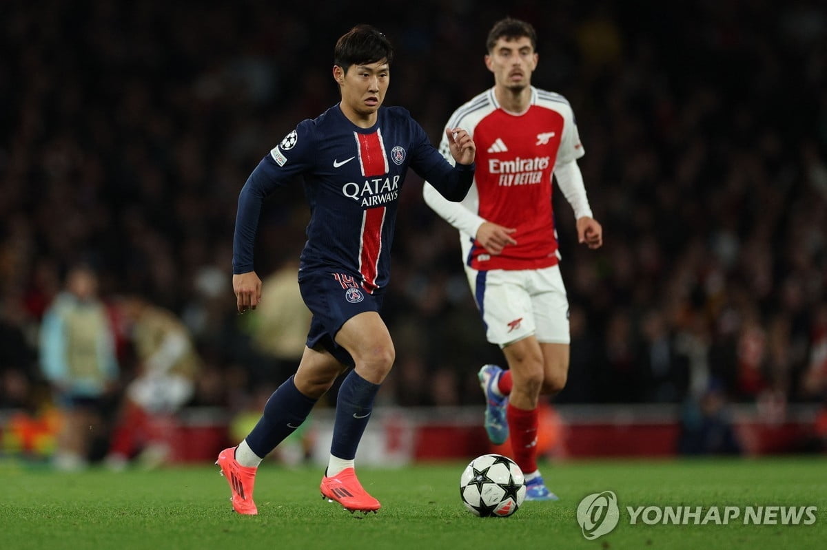 '이강인 풀타임' PSG, UCL서 아스널에 0-2 패