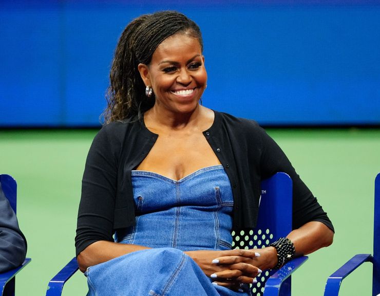 Former first lady Michelle Obama at opening day of the U.S. Open Tennis Tournament on Aug. 28, 2023, in New York City.