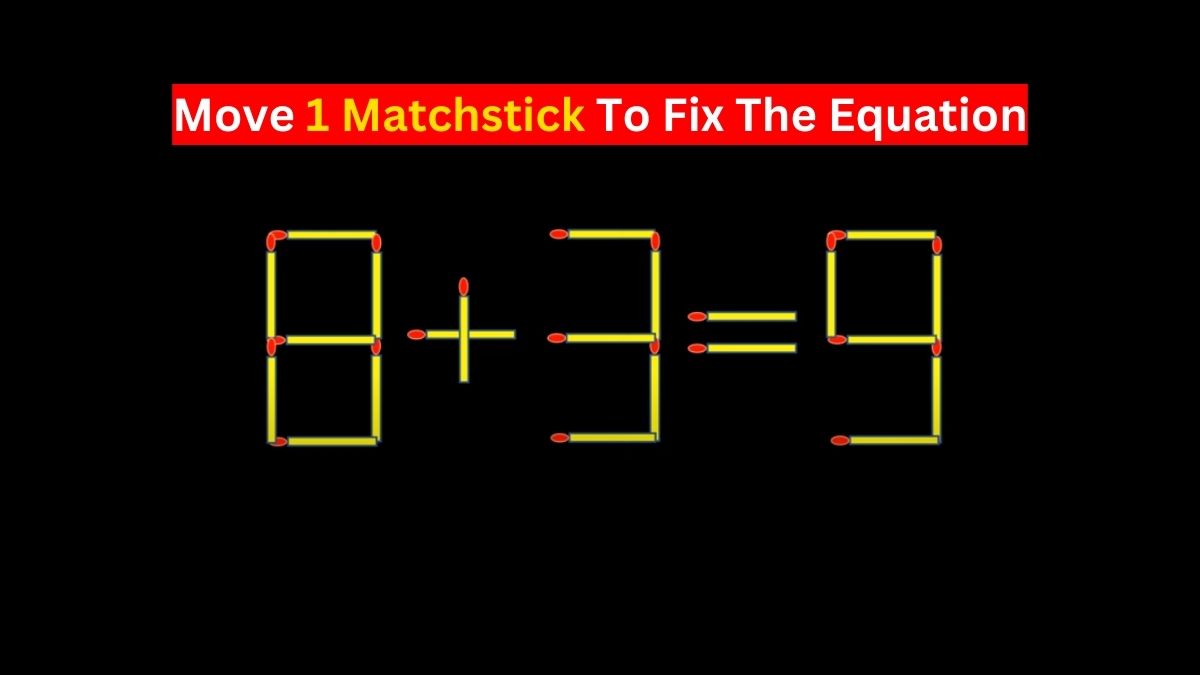 Brain Teaser IQ Test: Move Only 1 Matchstick To Fix This Equation In 8 Seconds!