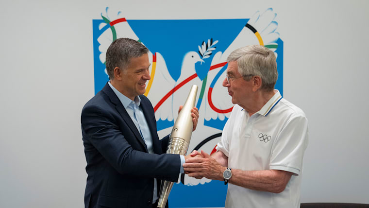 IOC President Thomas Bach meets withAB InBev CEO Michel Doukeris