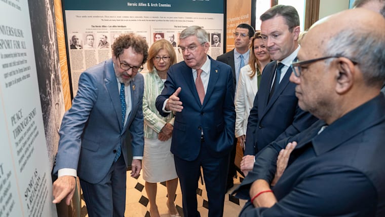 President Thomas Bach at the Sorbonne in Paris on Olympic Day ahead of the Paris 2024 Olympic Games