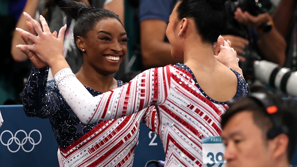 Simone Biles and Sunisa Lee