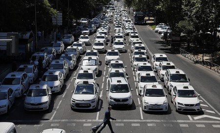 Mamfiestación de taxis en Madrid