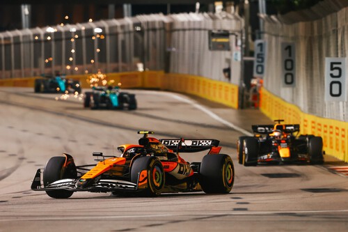 Lando Norris refleja la superioridad de McLaren en Singapur pero Max Verstappen resiste otra carrera más con una ayuda extra 