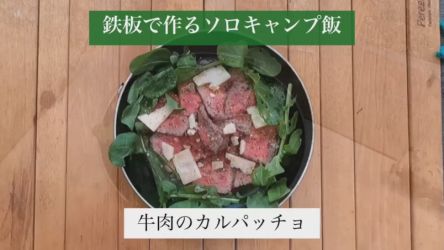 【ソロキャンプ入門】直火で作るソロキャンプ飯　牛肉のカルパッチョ