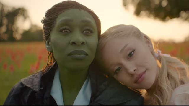 Screenshot of Cynthia Erivo and Ariana Grande in Wicked