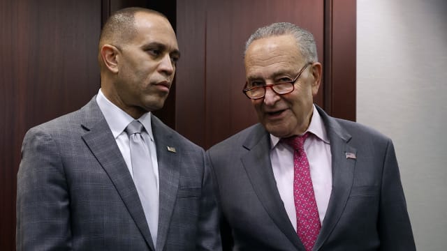 Hakeem Jeffries and Chuck Schumer.