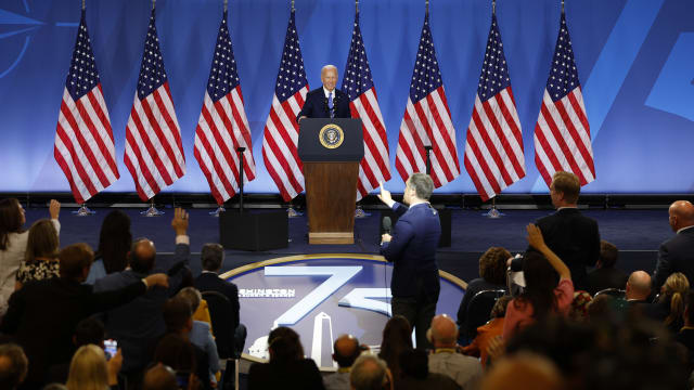 President Joe Biden holds news conference at the 2024 NATO Summit on July 11, 2024 in Washington, DC.  