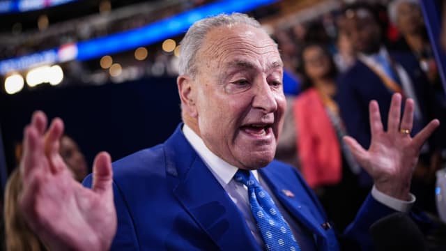 Senate Majority Leader Chuck Schumer (D-NY) attends the second day of the Democratic National Convention at the United Center on August 20, 2024 in Chicago, Illinois.