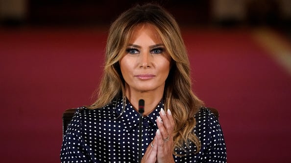 First Lady Melania Trump attends an event to mark National Alcohol and Drug Addiction Recovery Month in the East Room of the White House on September 3, 2020 in Washington, DC.