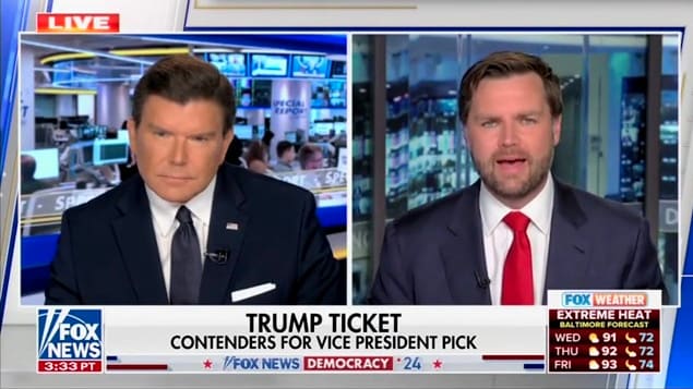 Bret Baier and J.D. Vance.