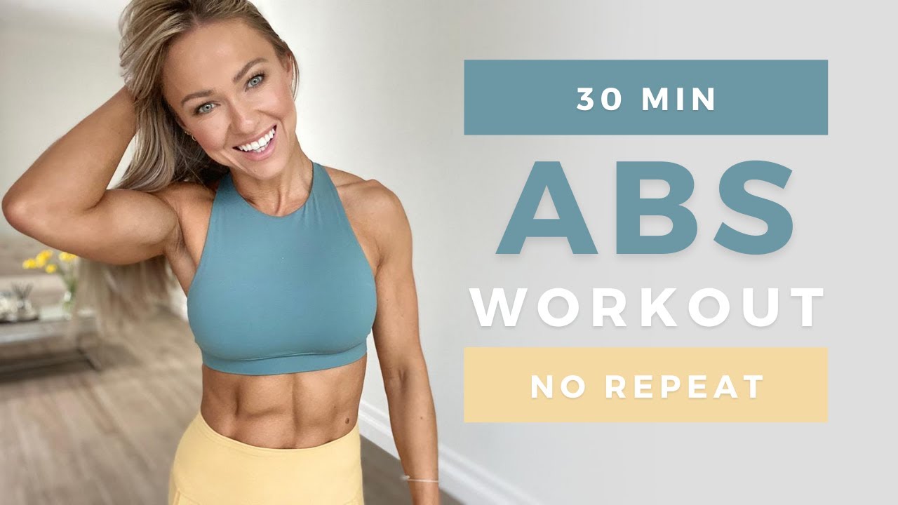 30 Min ABS WORKOUT at Home | No Equipment | No Repeat - YouTube