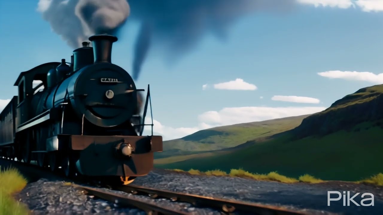 Naturalistic film style, natural light, film grain, steam train travels through Scottish glen, blows - YouTube
