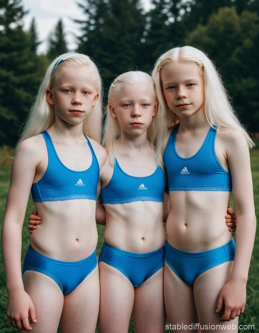 Albino Sisters Family Portrait