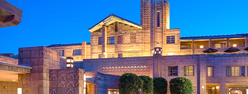 An exterior shot of the Arizona Biltmore, A Waldorf Astoria Resort