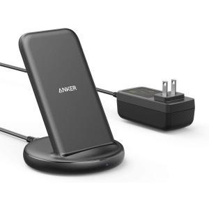 Anker PowerWave II Stand ワイヤレス充電器 ACアダプタ付属 Qi認証 iPhone 12 / 12 Pro Galaxy Pixel 各種対応 最大15W出力 (ブラック) アンカー