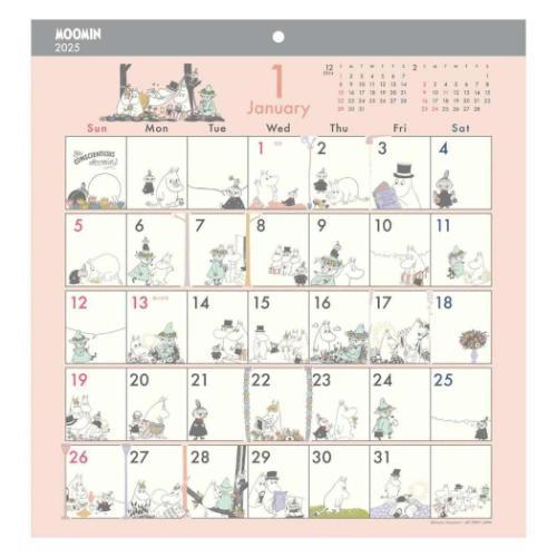 ムーミン 壁掛けカレンダー2025年 北欧 2025Calendar キャラクター コミックデザイン