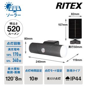 ムサシ　4.5W×2灯 ソーラー式 シンプルスタイル センサーライト S-CY60