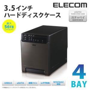 USB3.0+eSATA接続対応4BAY3.5インチハードディスクケース ソフト付  ブラック┃LGB-4BNHEU3 ロジテック