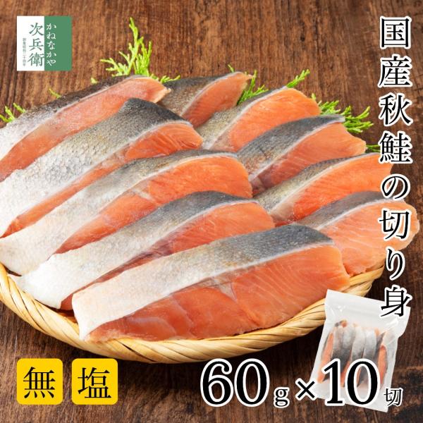 無添加 国産 天然 無塩 鮭 さけ 切り身 冷凍 60g×10切(600g) 魚 骨取り 骨なし 秋...