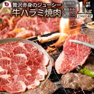 牛肉 肉 ハラミ 焼肉 1kg 250g×4P メガ盛り 赤身 はらみ バーベキュー 美味しい お中元 御中元 ギフト 食品 プレゼント 女性 男性 お祝い