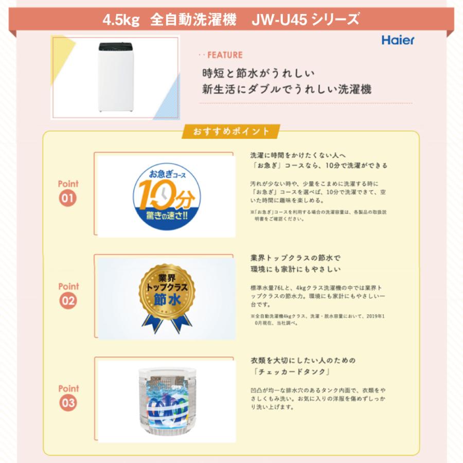 新生活 一人暮らし 家電セット 冷蔵庫 ファン式 霜取り不要 洗濯機 電子レンジ 3点セット 西日本地域専用　ハイアール 2ドア冷蔵庫｜beisiadenki｜04