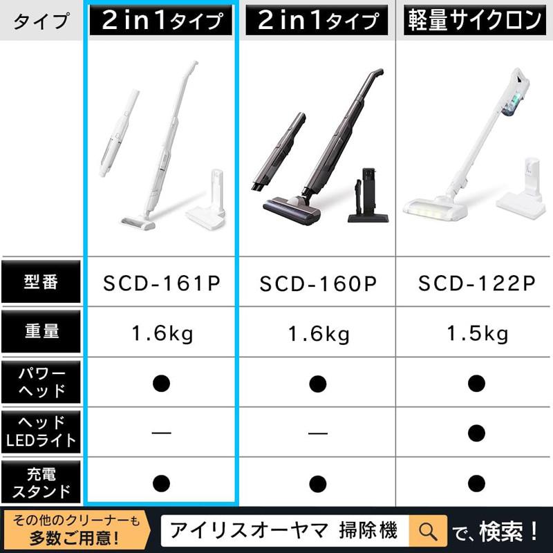 アイリスオーヤマ IRIS OHYAMA 充電式サイクロンスティッククリーナー ホワイト SCD-161P-W｜gbft｜03