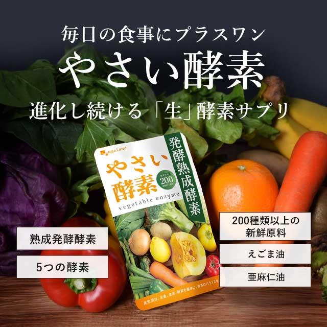 やさい酵素 （約1ヶ月分）サプリメント ダイエット サプリ 酵素 野菜 不足 野草 熟成 海藻 酵母 果物 やさい 難消化性デキストリン｜oga｜19