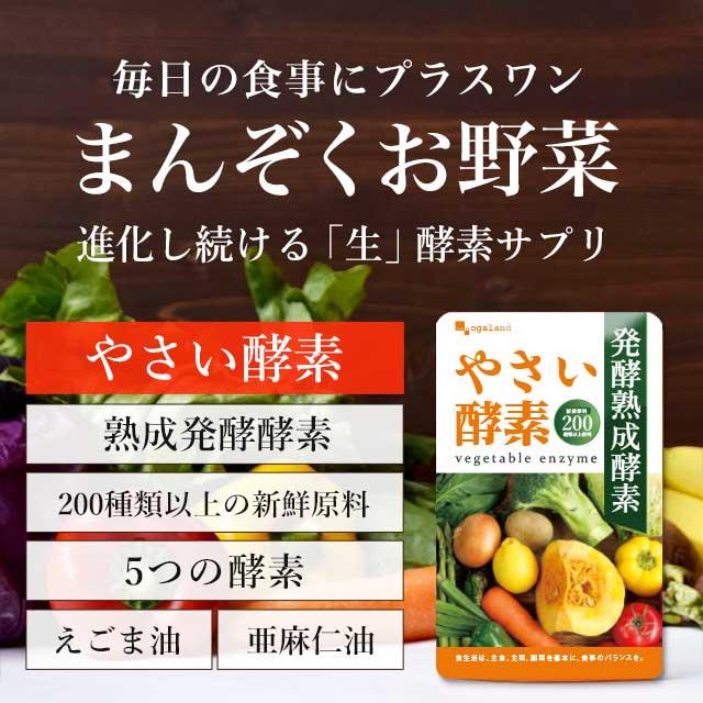 やさい酵素 （約1ヶ月分）サプリメント ダイエット サプリ 酵素 野菜 不足 野草 熟成 海藻 酵母 果物 やさい 難消化性デキストリン｜oga｜09