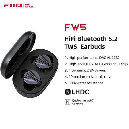 FiiO FW5 TWS Bluetooth 5.2 Earphone, True Wirless Earbuds 10mm Dynamic Driver for Hi-Res Premium Sound, LHDC/aptX Adaptive, App Customizat(並行輸入品)｜olg｜02