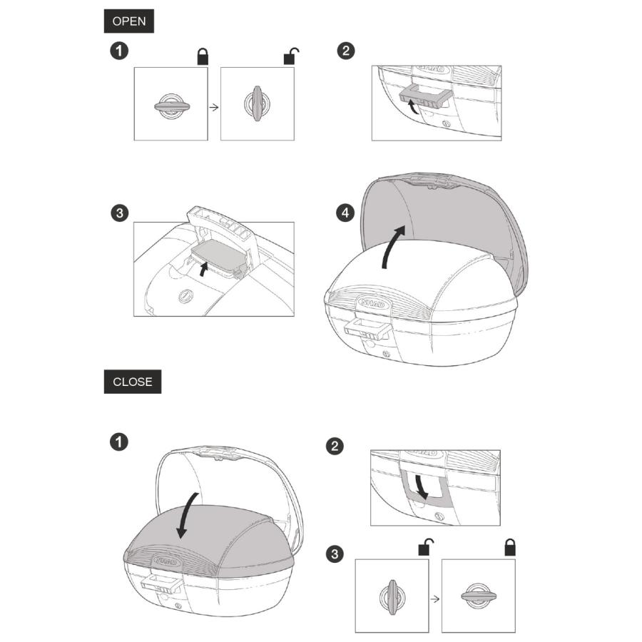 SHAD バイク トップケース リアボックス SH45 45L 無塗装ブラック キーレス 開閉可 |  | 07