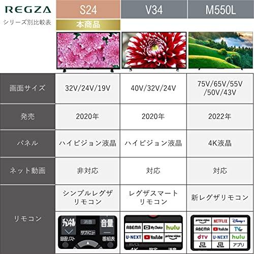 東芝 24V型 液晶テレビ レグザ 24S24 ハイビジョン 外付けHDD ウラ録対応 （2020年モデル） |  | 01