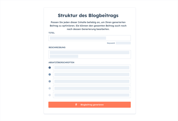 Blog-Ideen-Generator: Sinnvolle Gliederung von Blogbeitraegen