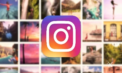 instagram logo on blurred background