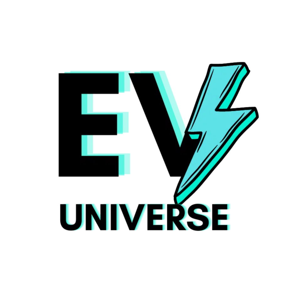 EV Universe logo with turquoise bolt design.