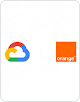 Google Cloud 徽标和 Orange 徽标