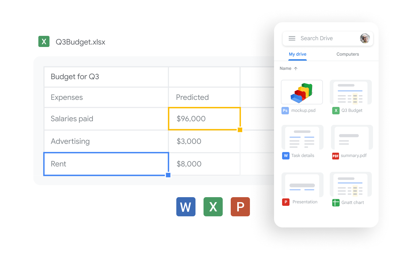 O Google Workspace tem integração com o Microsoft Office 365 para transferir arquivos.