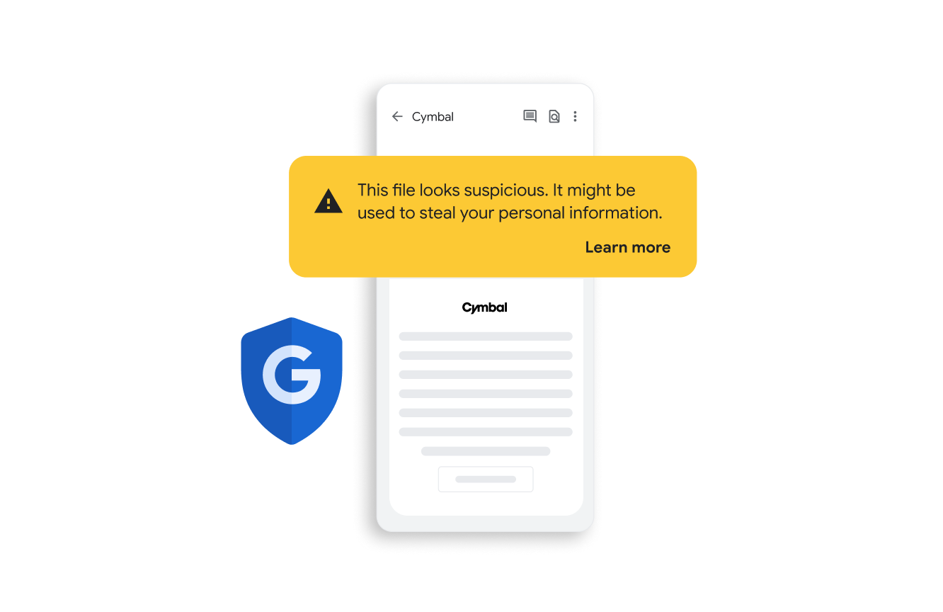Mensaje de seguridad de Google Workspace para avisarles a los usuarios que tengan cuidado debido a un problema que surgió en otro lugar