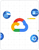 Immagine che rappresenta i vari tipi di documenti e il logo di Google Cloud