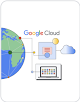 Image de la Terre avec Google Cloud à côté