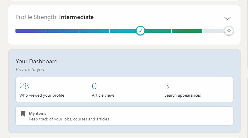 LinkedIn's progress bar