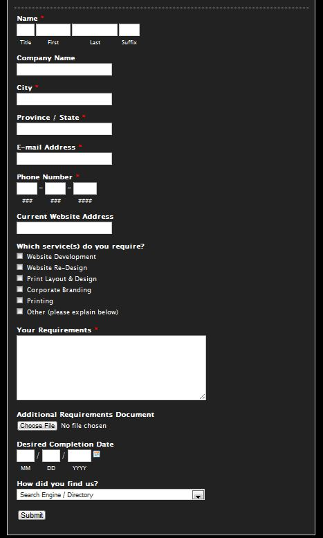 An example of a signup form with more than 20 fields