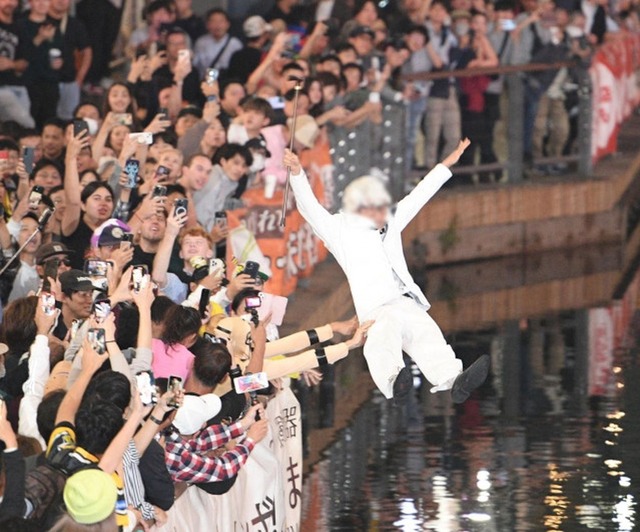 阪神日本一後の道頓堀